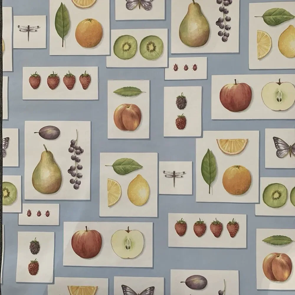 Vintage Kitchen Wallpaper 80s Look Fruit Apples Strawberries Pears Oranges More